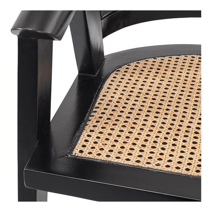 Seine Mahogany Rattan Dining Arm Chair - Black/Natural - view 7