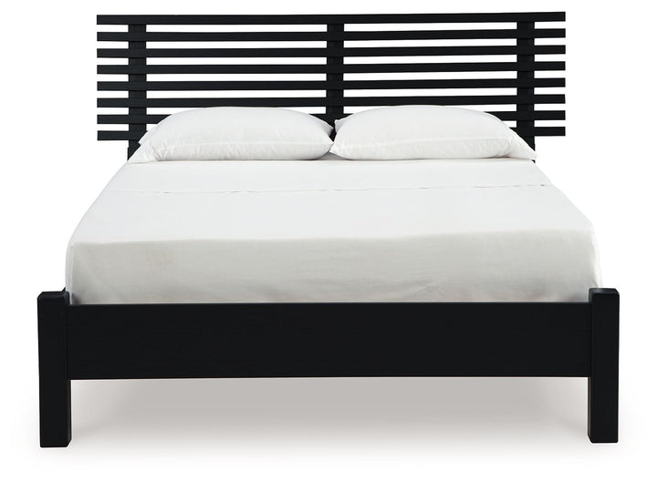 Danziar - Queen Slat Panel Bed With Low Footboard - Black by Ashley Furniture product image
