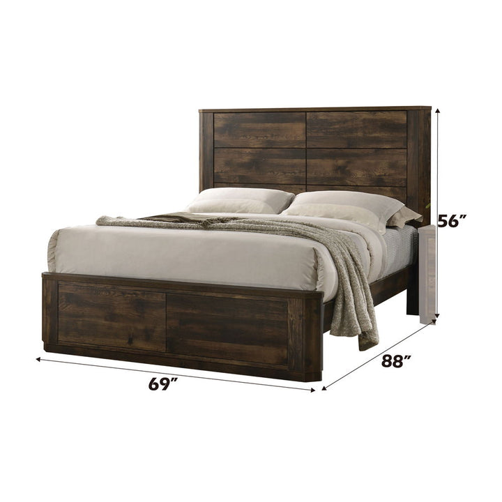 Elettra - Queen Bed - Rustic Walnut