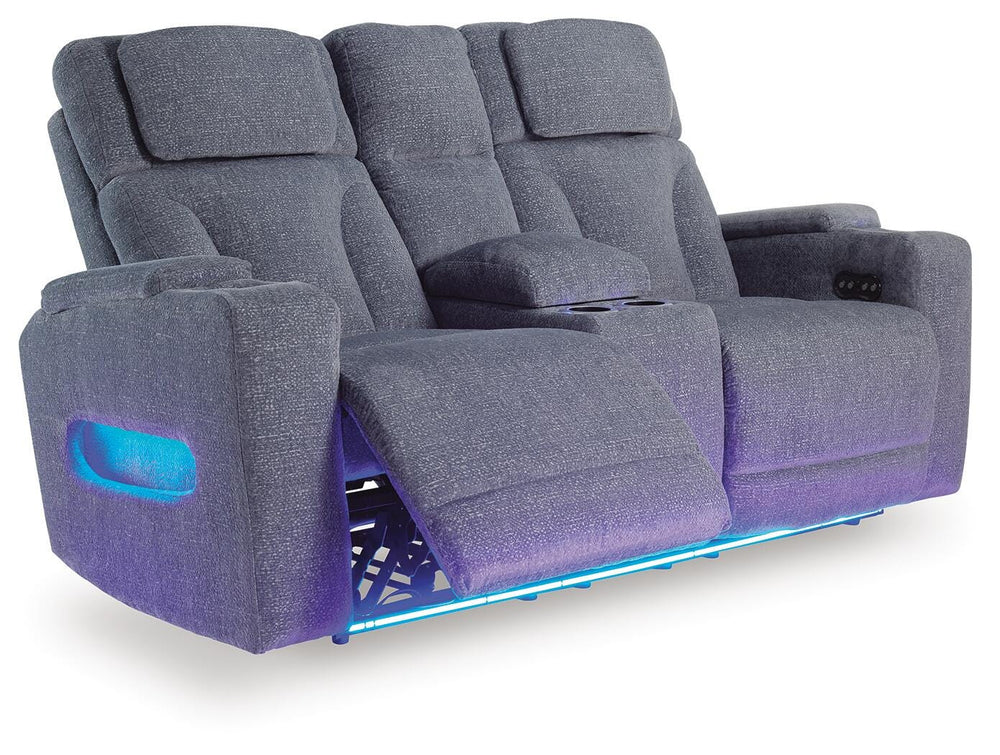 Studio Cave Power Reclining Loveseat with Console - Gray (3)