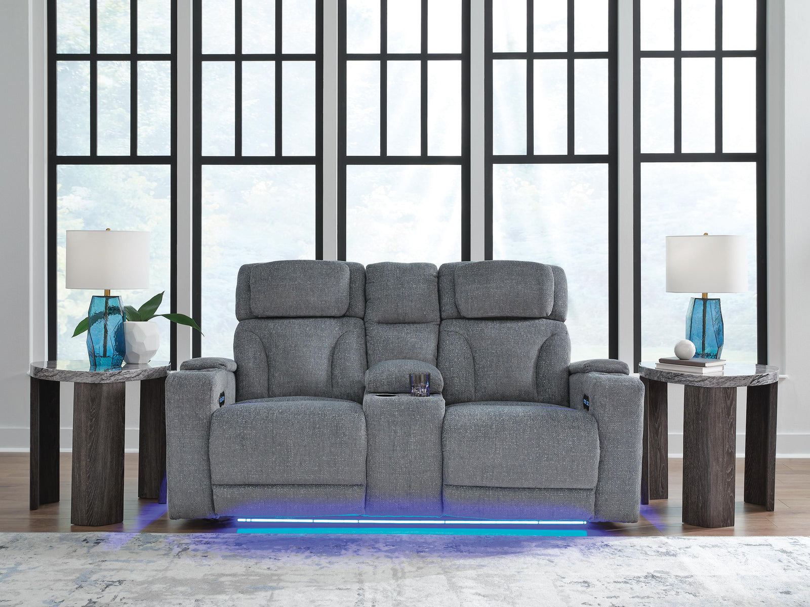 Studio Cave Power Reclining Loveseat with Console - Gray (2)