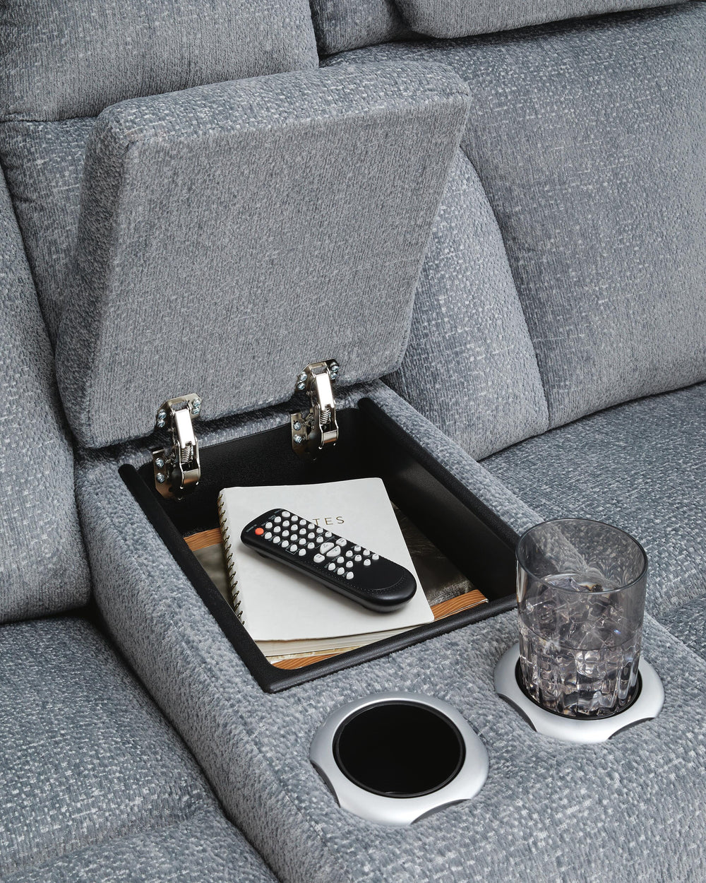Studio Cave Power Reclining Loveseat with Console - Gray (8)