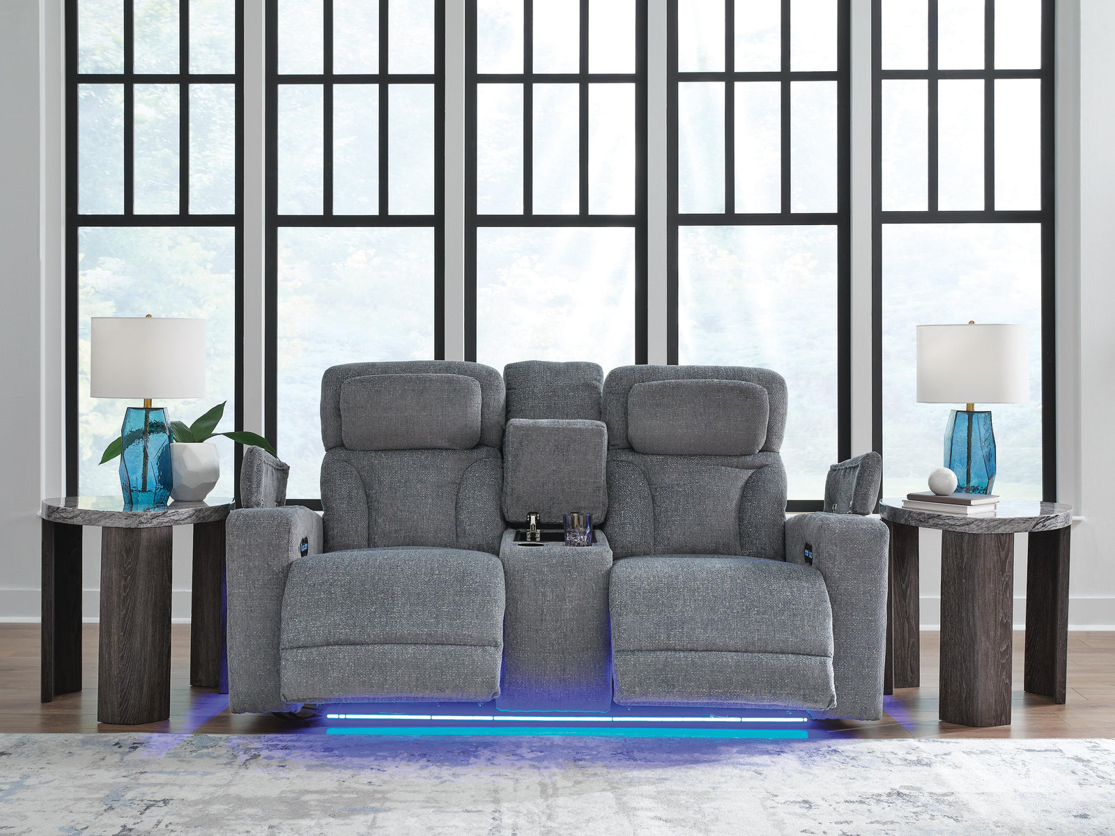 Studio Cave Power Reclining Loveseat with Console - Gray (7)