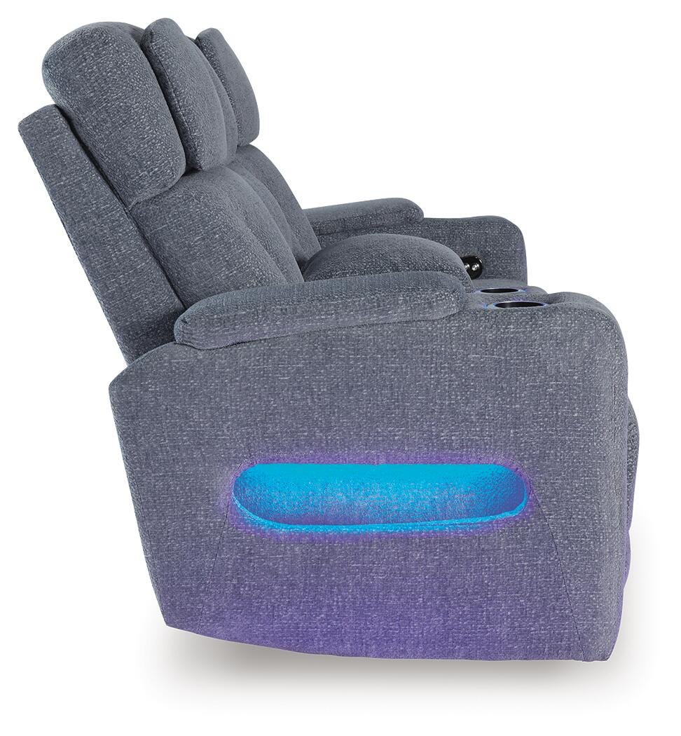 Studio Cave Power Reclining Loveseat with Console - Gray (5)