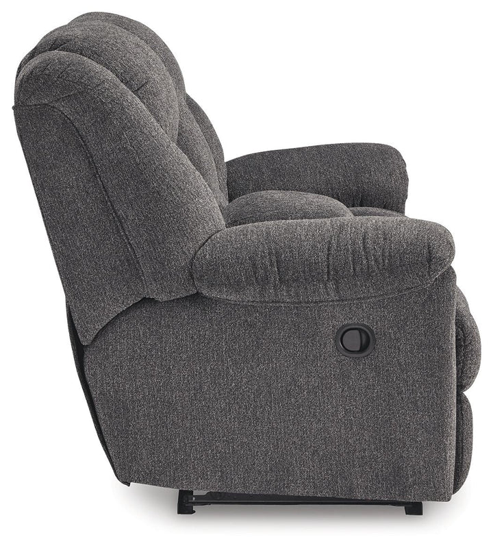 Foreside - Dbl Reclining Loveseat with Console - Charcoal