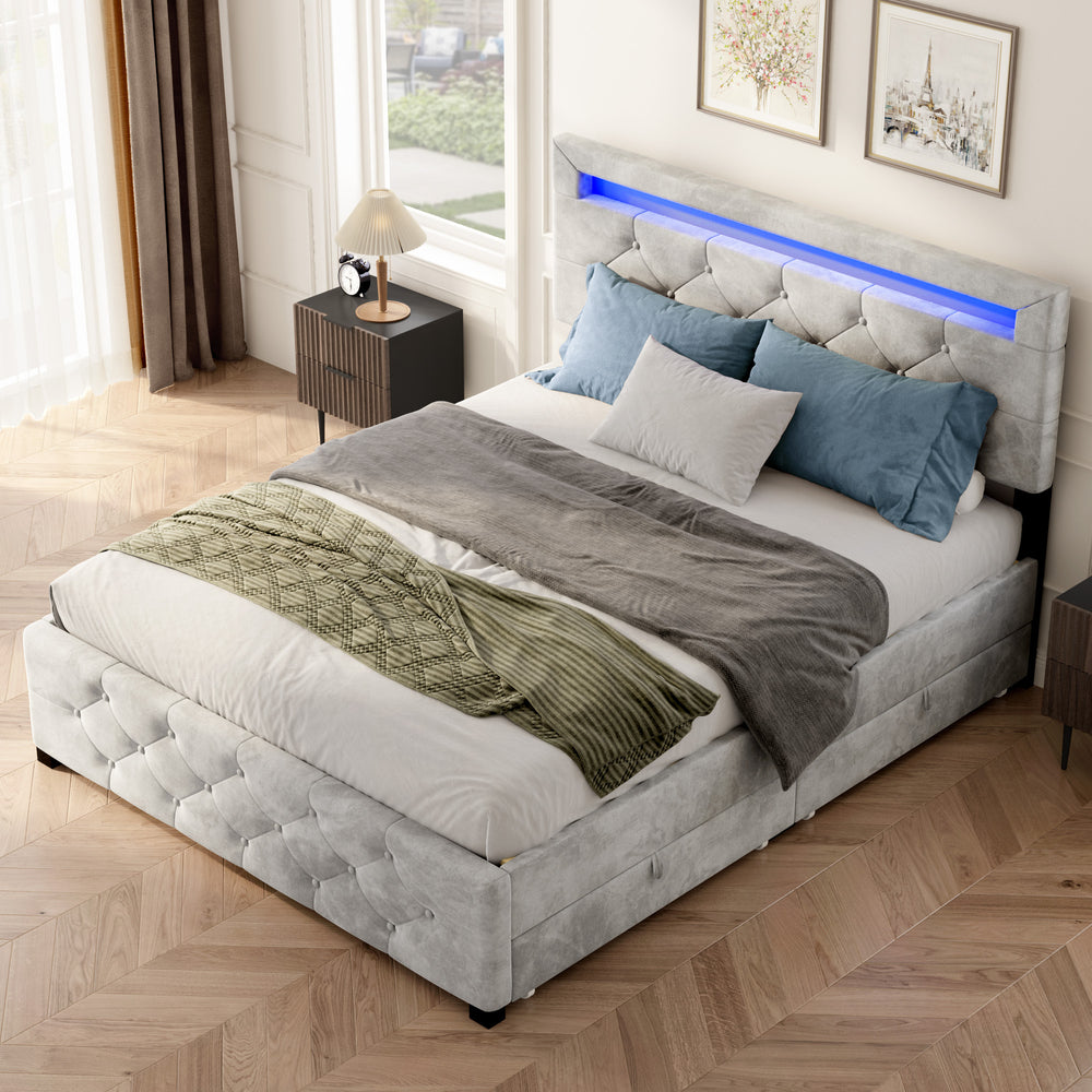 queen-size-upholstered-platform-bed-frame-with-4-drawers-and-led-light