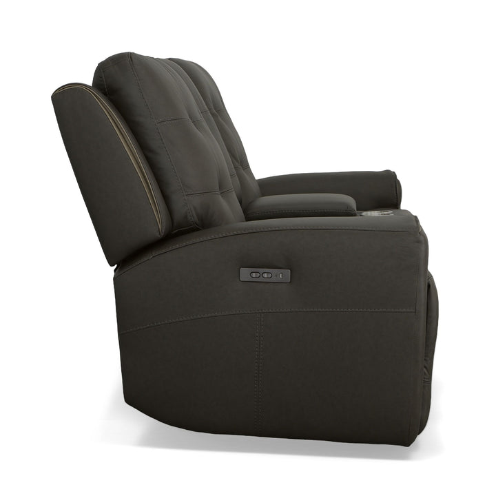 Iris Power Reclining Loveseat With Console &amp; Power Headrests Charcoal