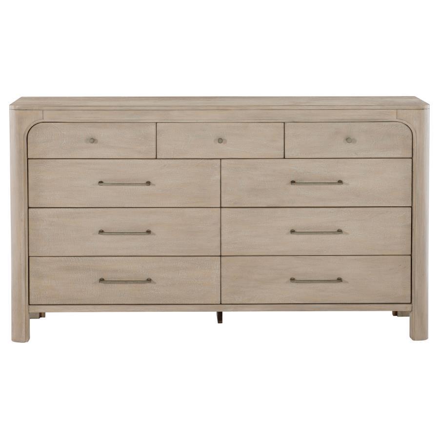 Solano - 9-Drawer Bedroom Dresser Cabinet - Weathered Mango