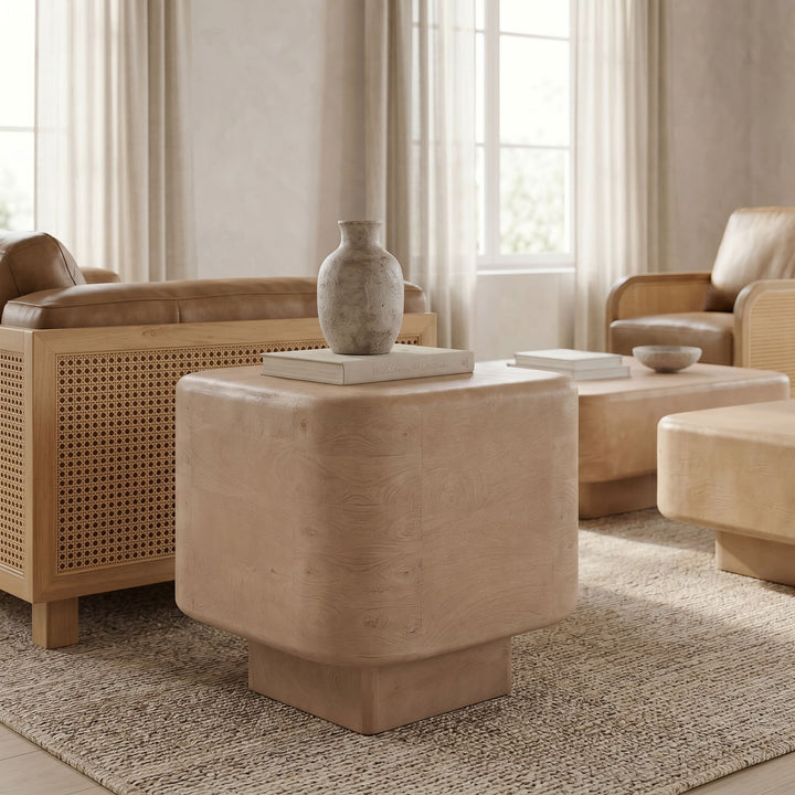 Bruno - Modern Mango Wood Square End Table