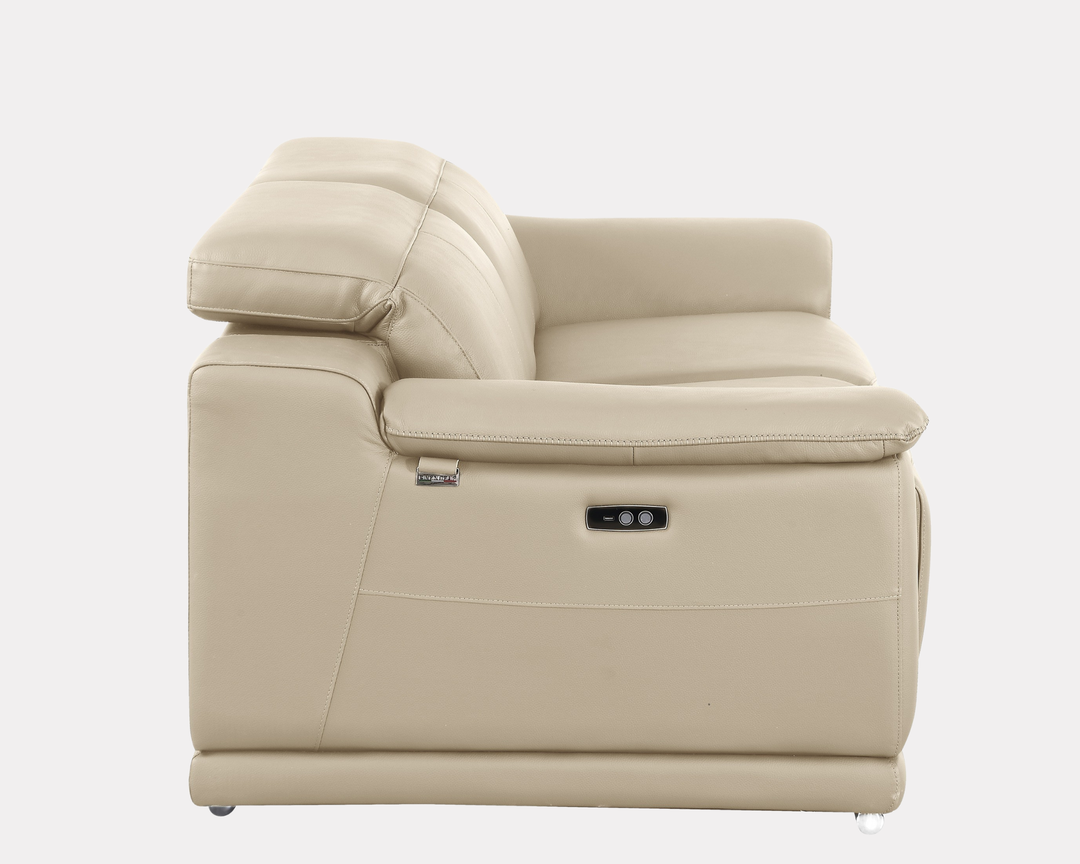 DivanItalia 9762 Beige Italian Leather Modular Loveseat