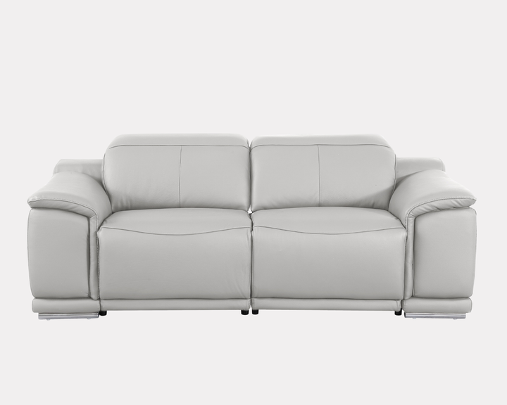 DivanItalia 9762 Light Gray Italian Leather Modular Loveseat