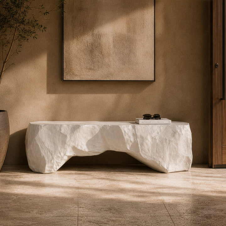 Kamet - Modern Cream Concrete Bench