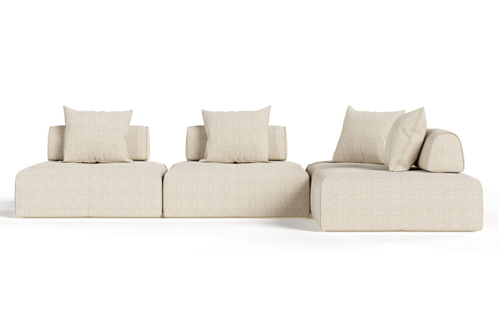 Mondo - Modern Modular Beige Fabric Sectional Sofa-4-Piece Sectional