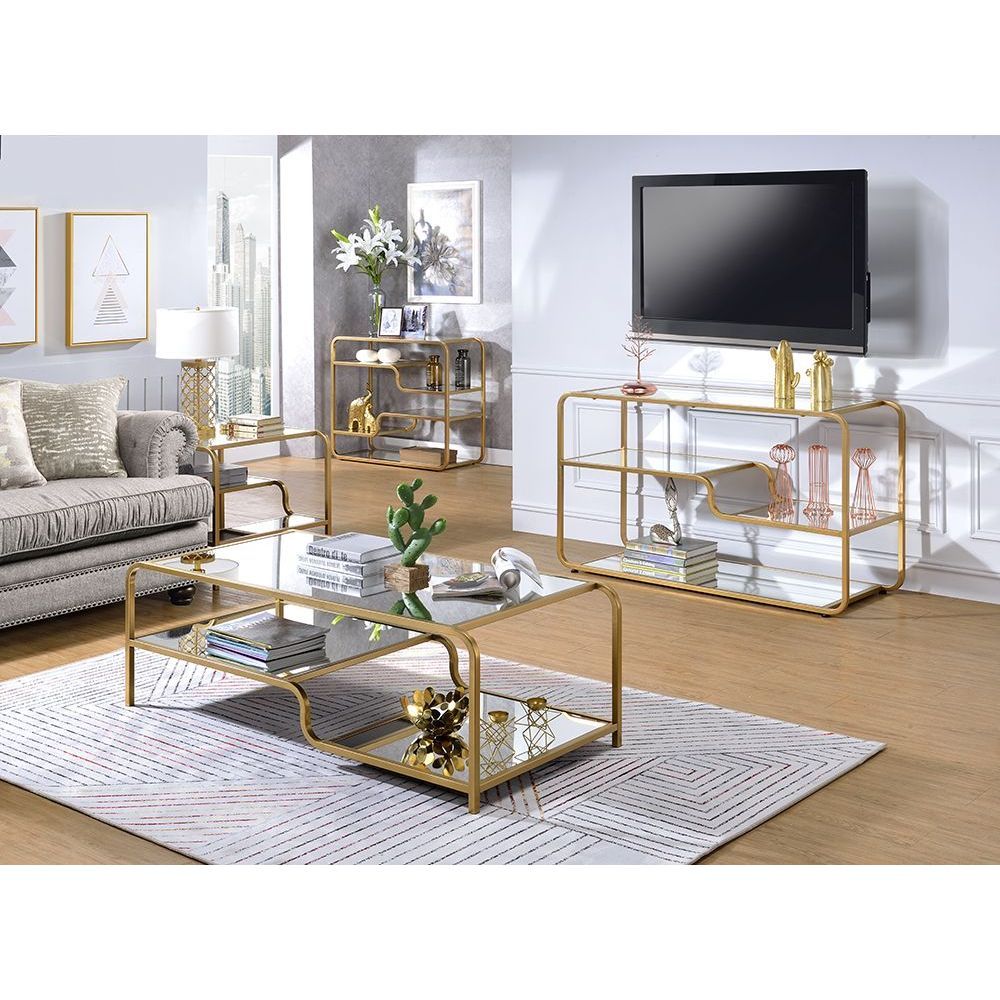Astrid - Coffee Table - Mirrored & Gold