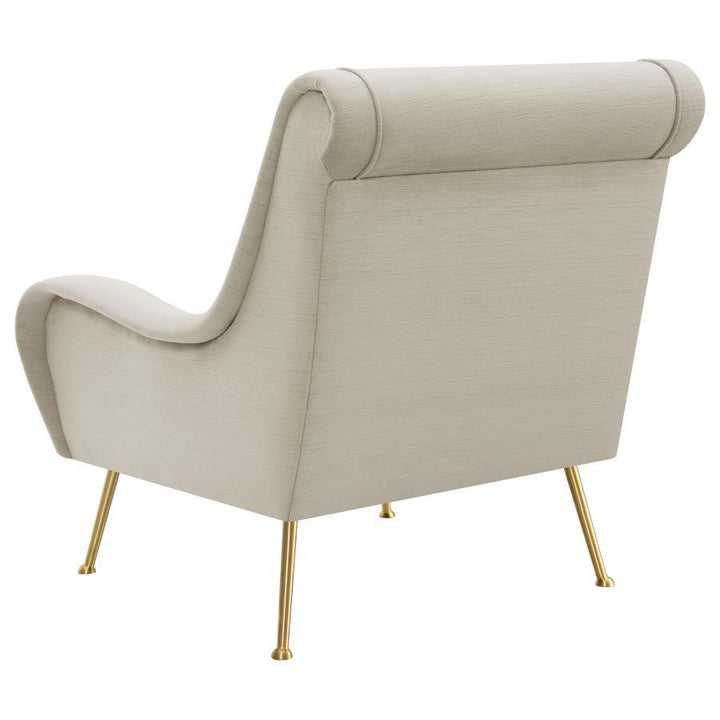 Ricci - Upholstered Saddle Arm Accent Chair - Stone