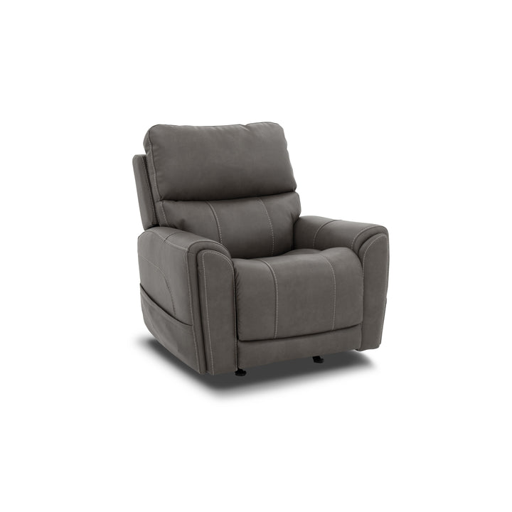 Carter Fabric Power Rocking Recliner with Power Headrest, Lumbar, Heat &amp; Massage in Smoke