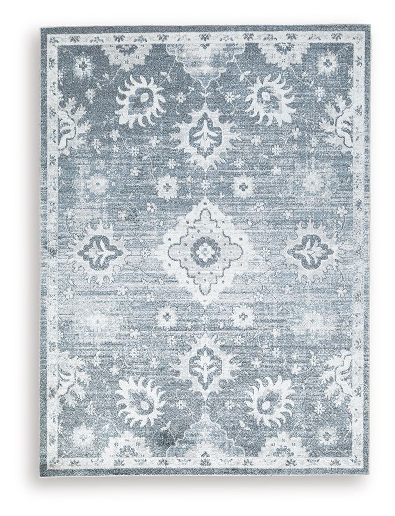 Avanworths - 5' x 7' Washable Rug - Blue / Gray / Ivory by Ashley Furniture product image