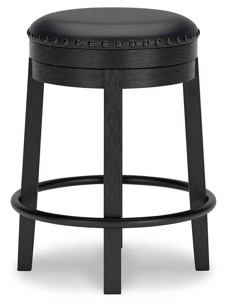 Valebeck - Upholstered Swivel Stool - Black