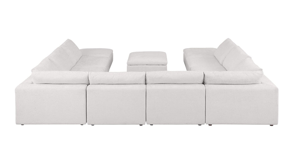 DivanItalia 1100 Top-Grain Italian Leather 11-Piece Sectional with Chaise - Light Gray