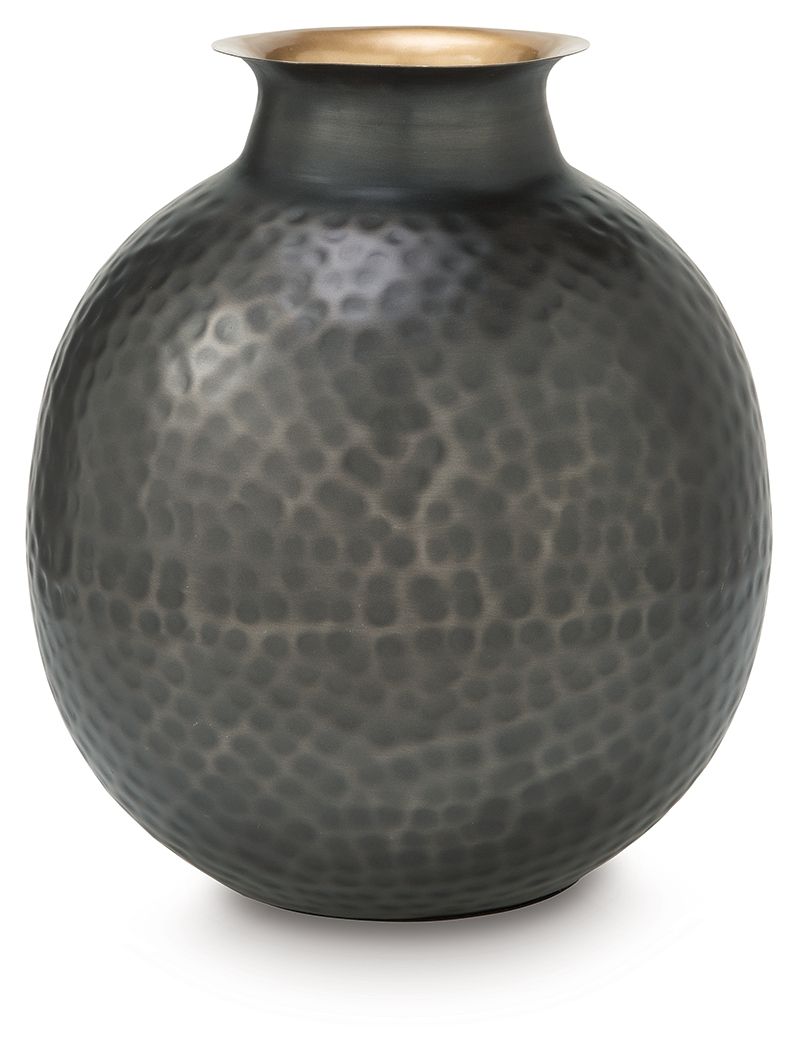 Woody - Vase - 12" - Pewter / Gold Finish by Ashley Furniture product image