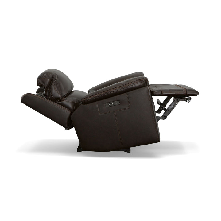 Jackson Leather Power Recliner with Power Headrest in Dark Brown