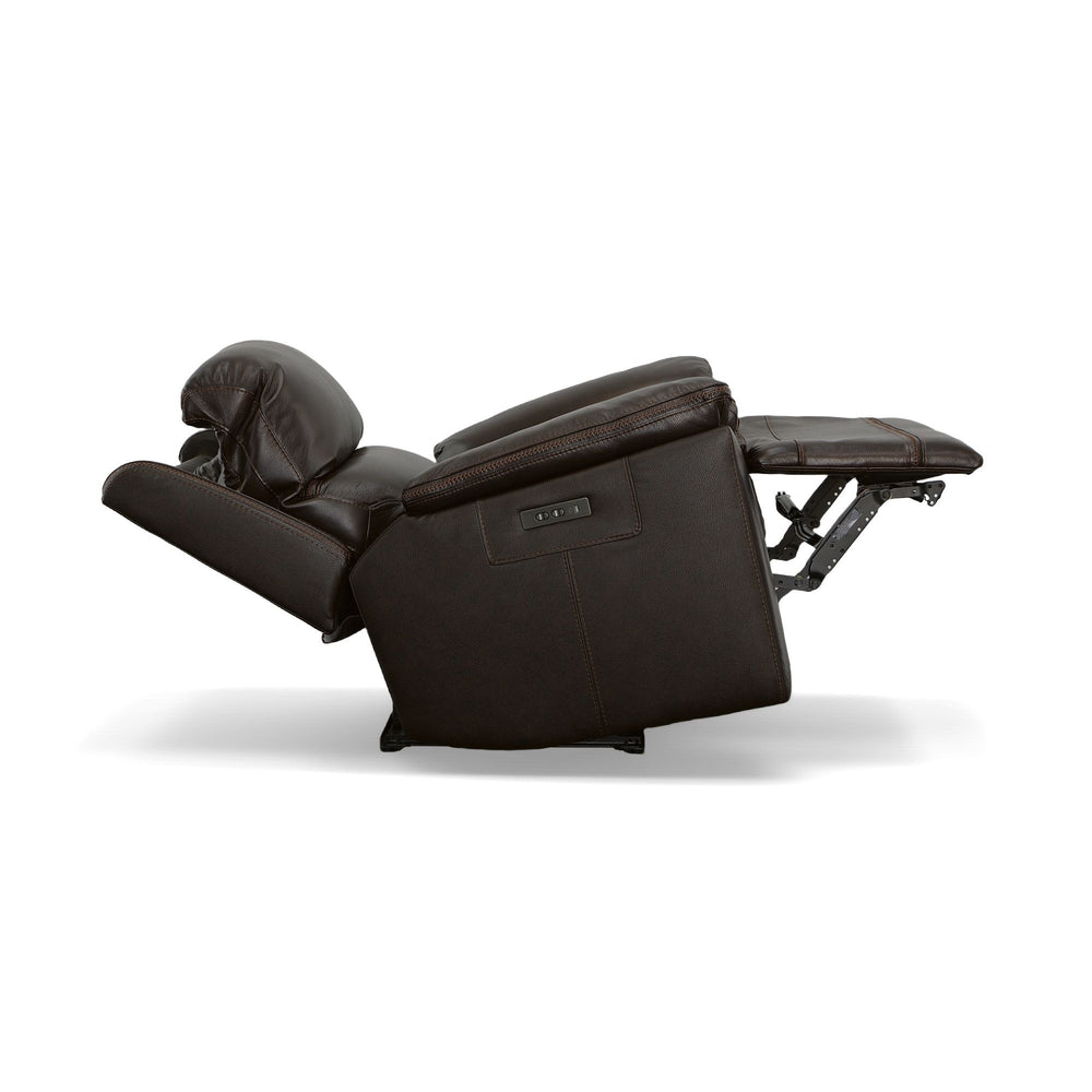Jackson Leather Power Recliner with Power Headrest in Dark Brown
