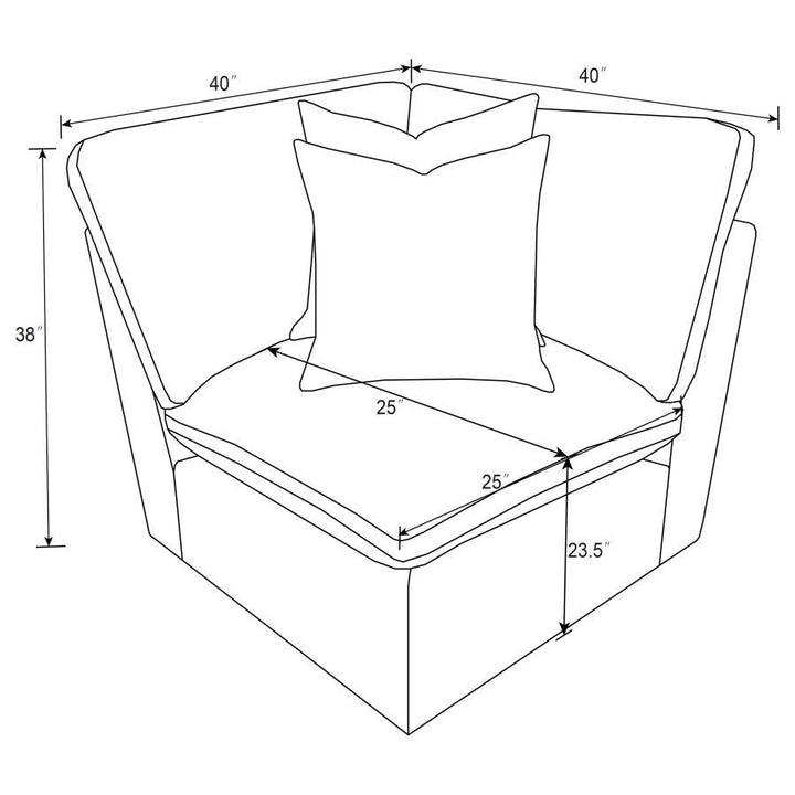 Collins - Modular Corner Chair - Dark Gray