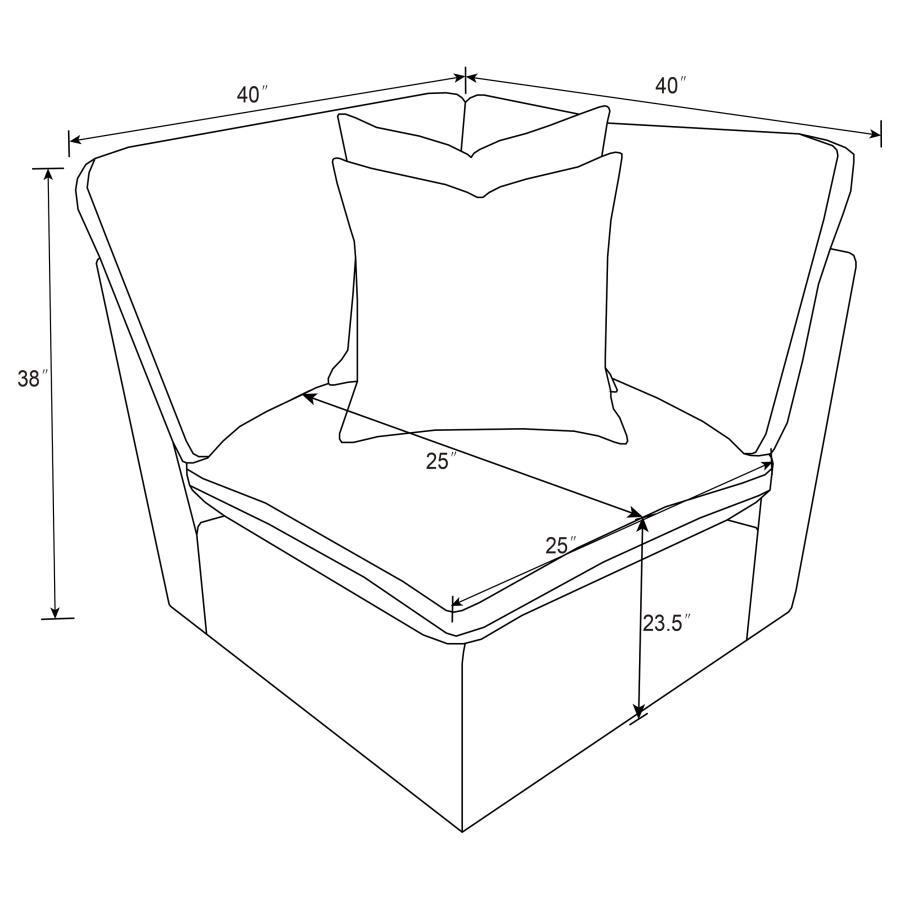 Collins - Modular Corner Chair - Dark Gray