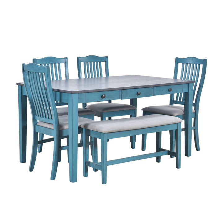 compact-6-piece-dining-set-with-4-chairs-bench-storage-drawer-walnut-buttermilk