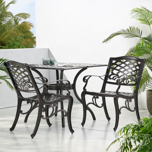 Phoenix Cast Aluminum Arm Chair – Bronze (Set of 2)