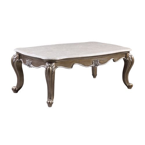 Elozzol - Coffee Table - Marble Top & Antique Bronze