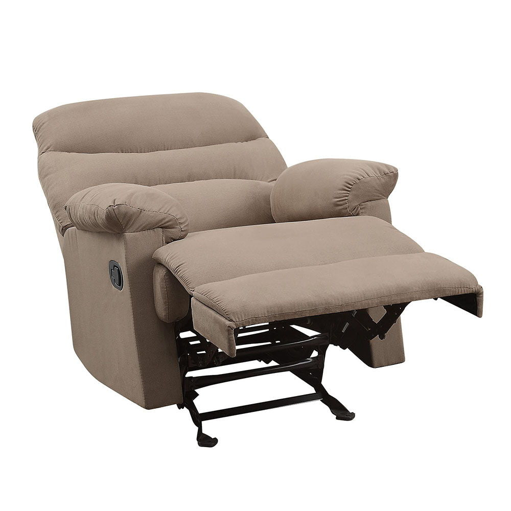 Arcadia - Motion Recliner - Light Brown Microfiber