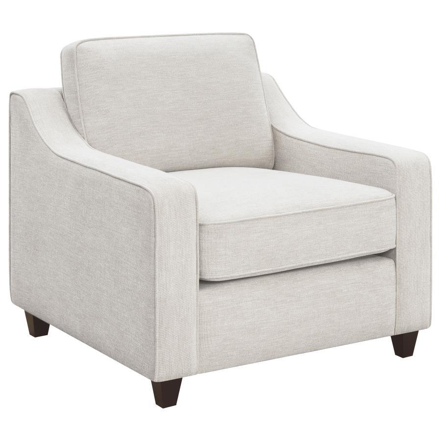 Coaster Furniture Christine - Upholstered Sloped Arm Accent Chair - Beige