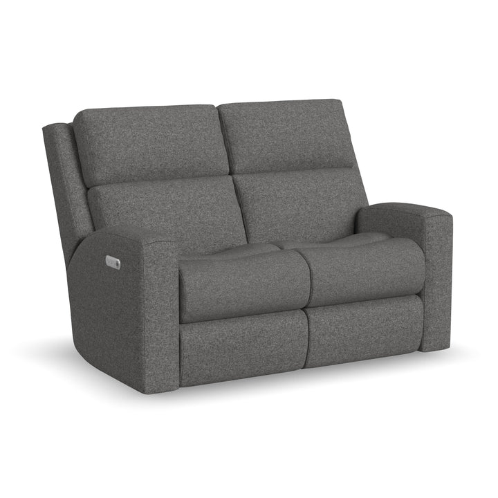 Score Power Reclining Loveseat With Power Headrests &amp; Lumbar Dark Gray