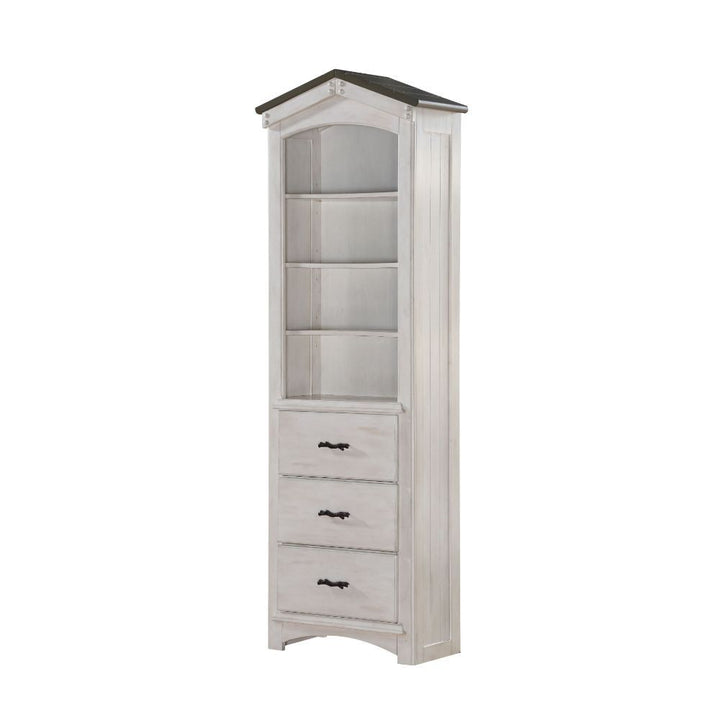 Tree House - Bookcase Cabinet - Weathered White & Washed Gray