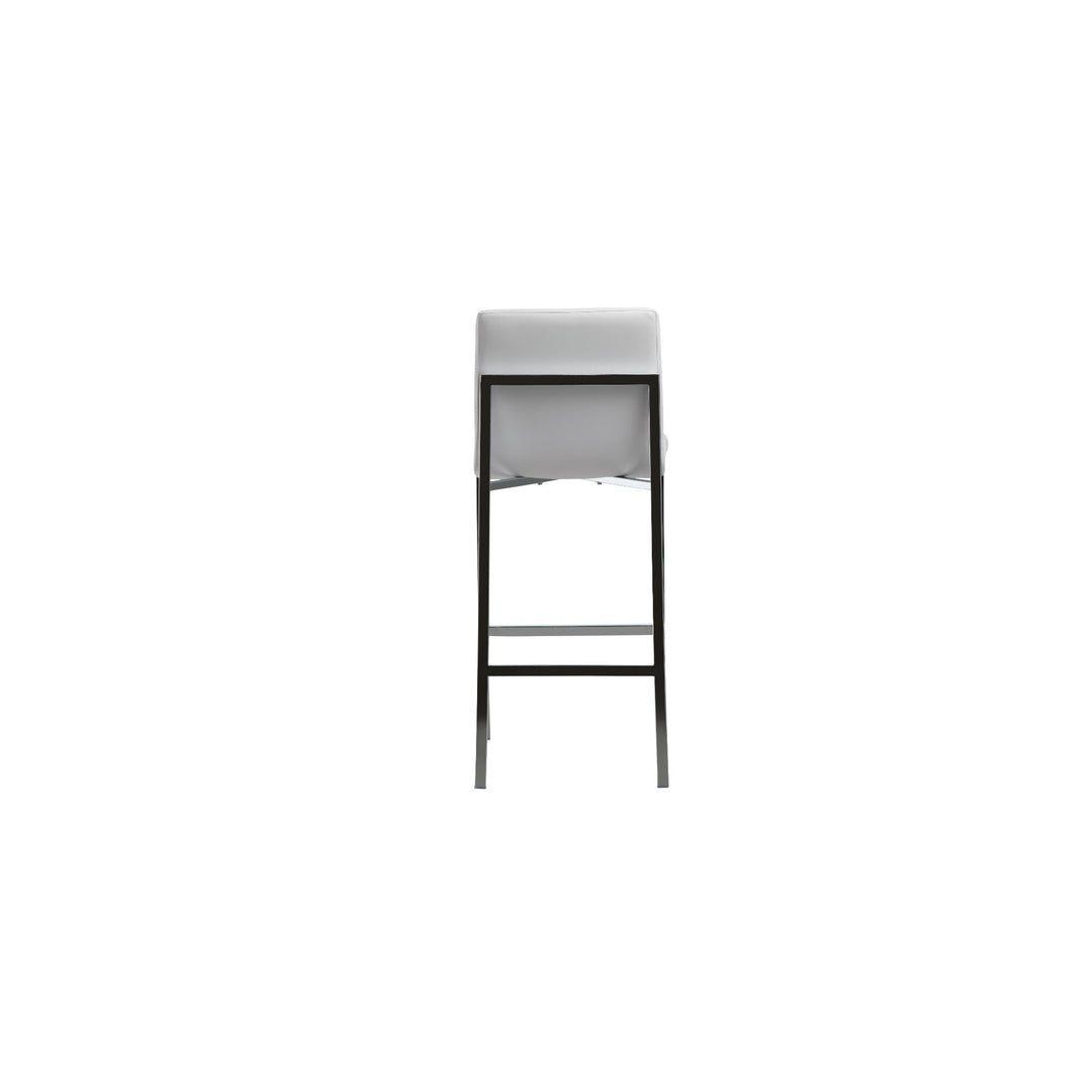 Modus Furniture Amalfi Metal Back Bar Stool in White Leather
