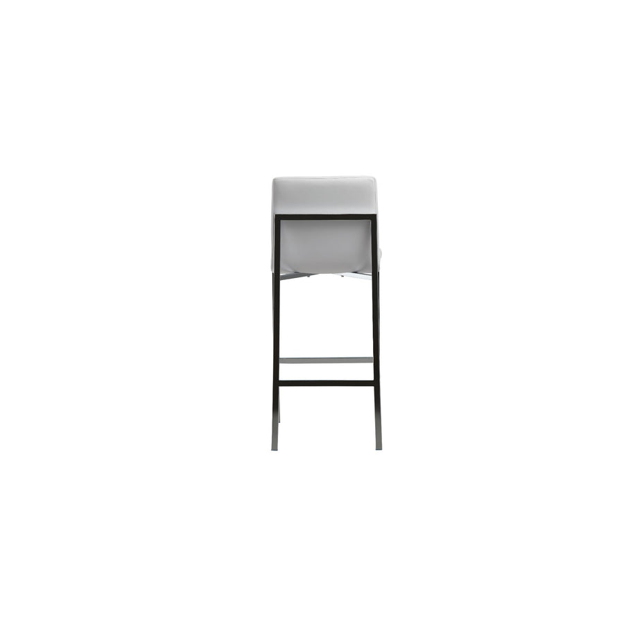 Modus Furniture Amalfi Metal Back Bar Stool in White Leather