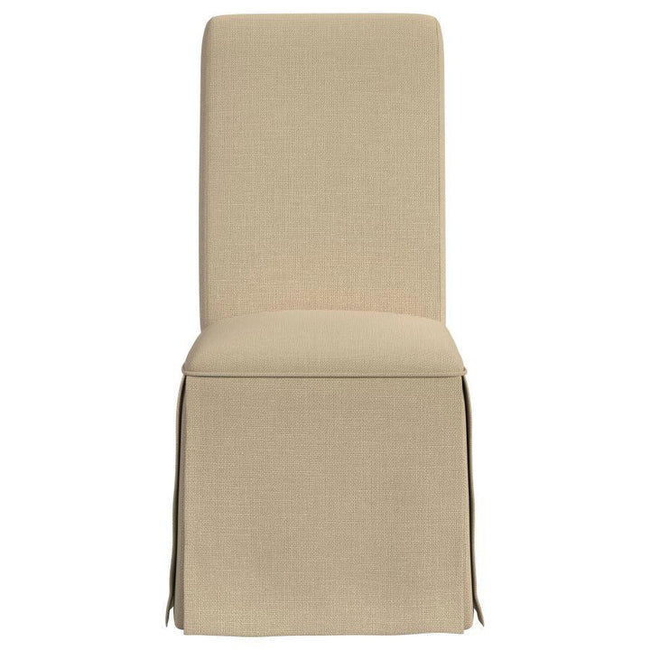 Shawna - Upholstered Skirted Dining Chair  - Khaki