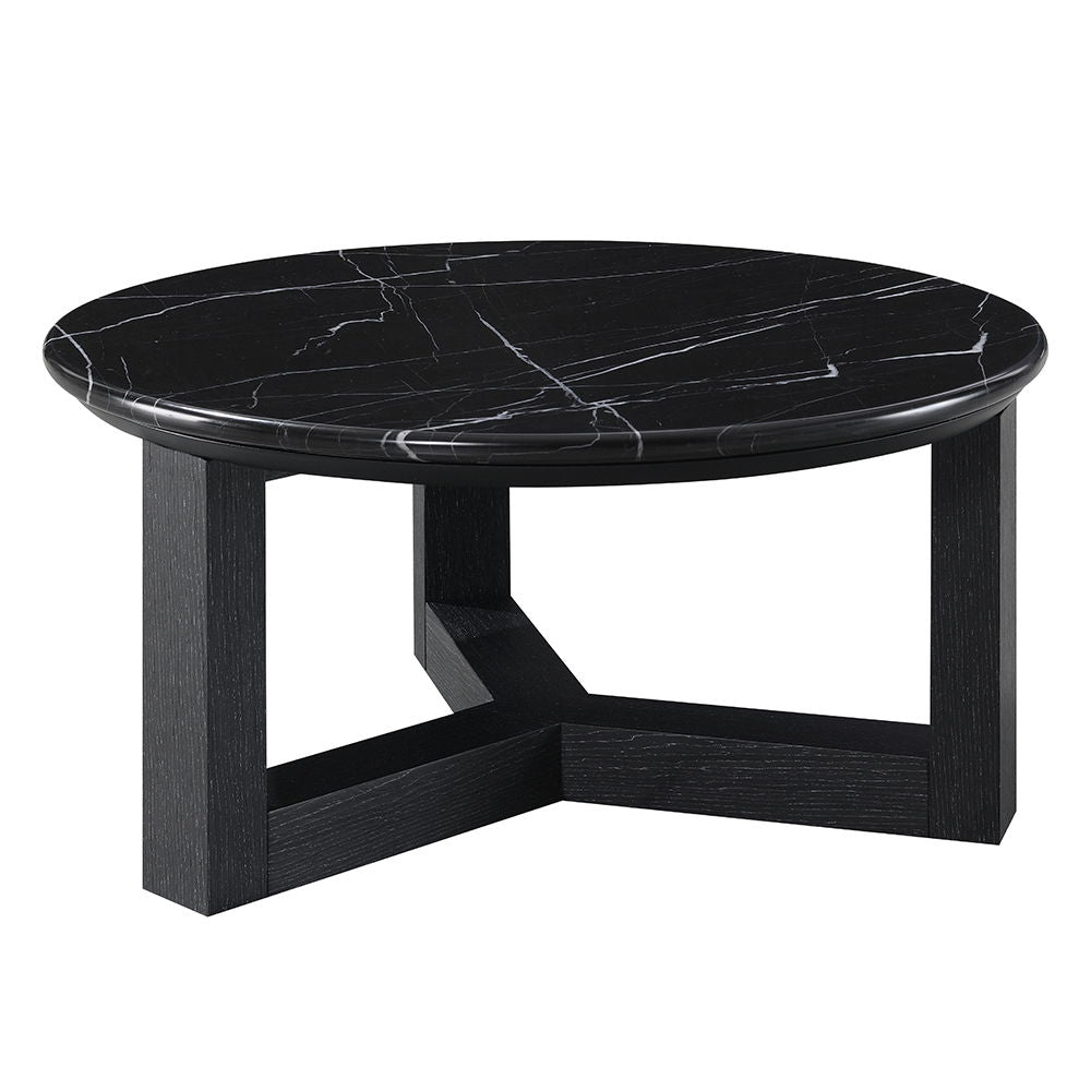 Dara - Coffee Table - Natural Marble Top & Black