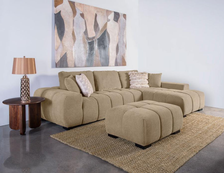 Octavia - Upholstered Rectangular Ottoman - Camel