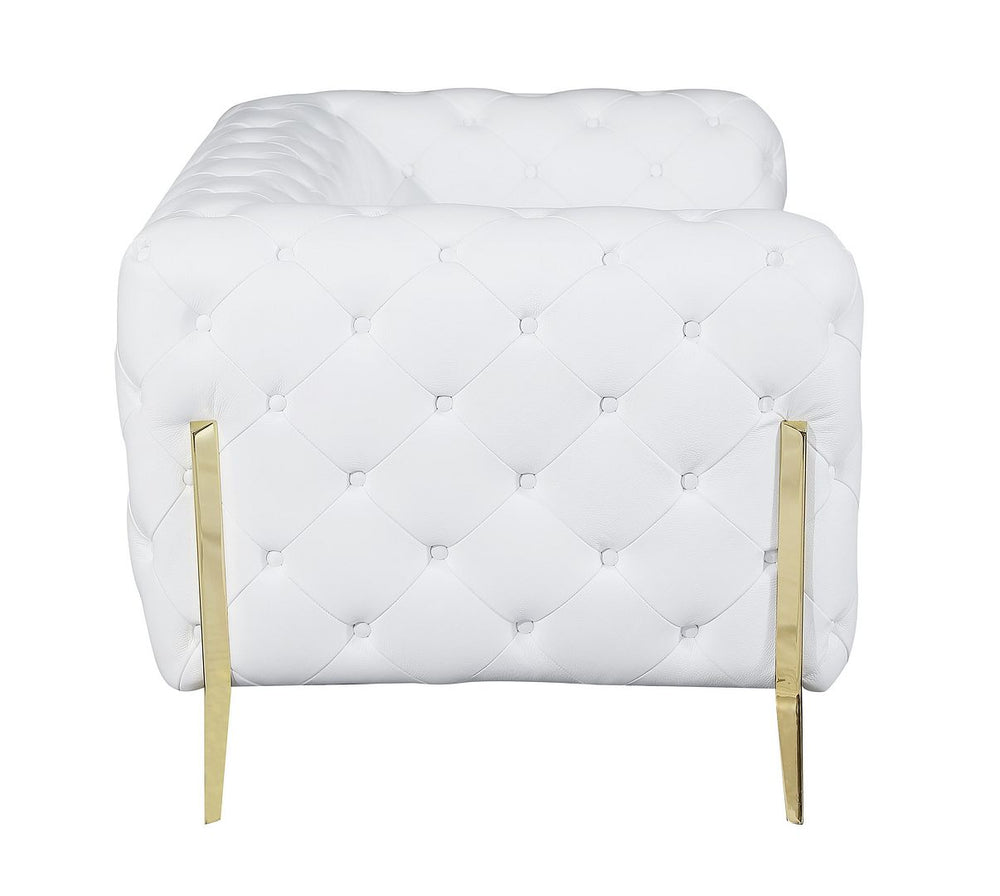 DivanItalia 970 Loveseat in Top-Grain Italian Leather - White