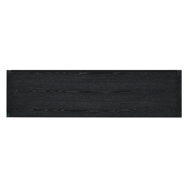 bohemian-style-rattan-sideboard-or-buffet-storage-cabinet-with-solid-wood-frame-black