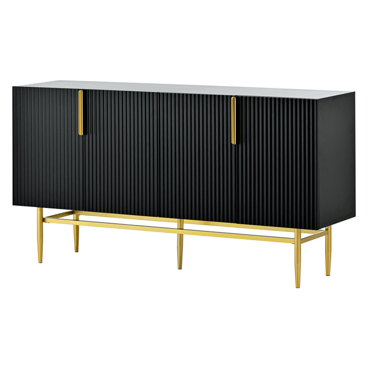 Modern Elegant 4-door Sideboard with Gold Metal Handle