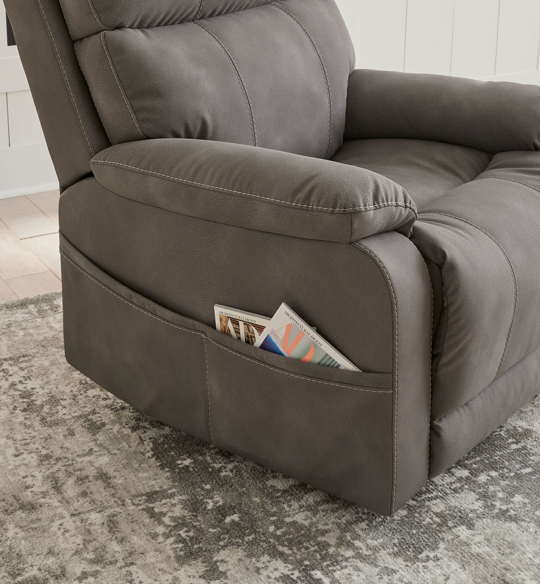 Next-Gen Durapella Power Lift Recliner with Dual Motors & Faux Leather Upholstery - Gray