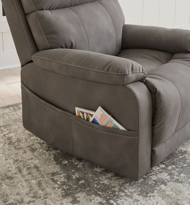Next-Gen Durapella Power Lift Recliner with Dual Motors & Faux Leather Upholstery - Gray