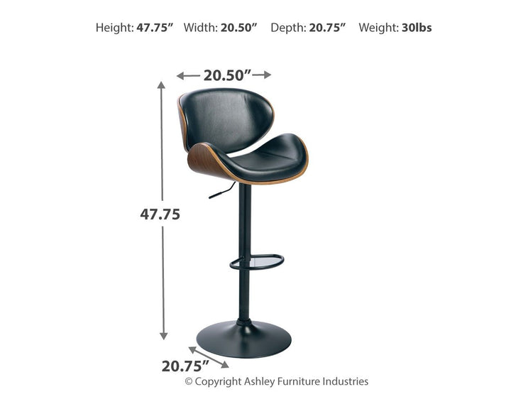 Bellatier - Tall UPH Swivel Barstool - Brown