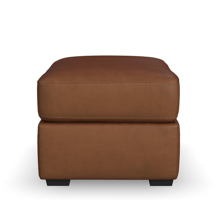 Henry Leather Ottoman in Caramel