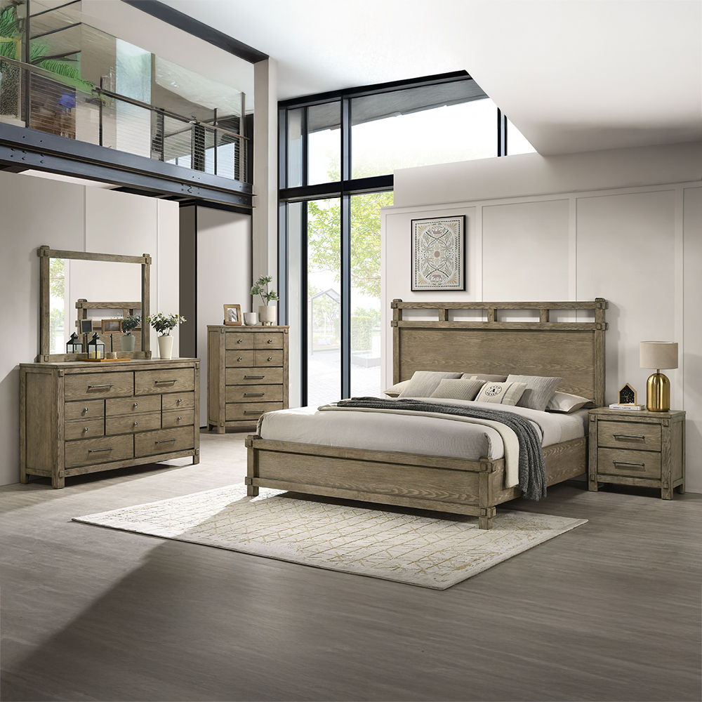 Colton - Eastern King Bed - Antique White Oak