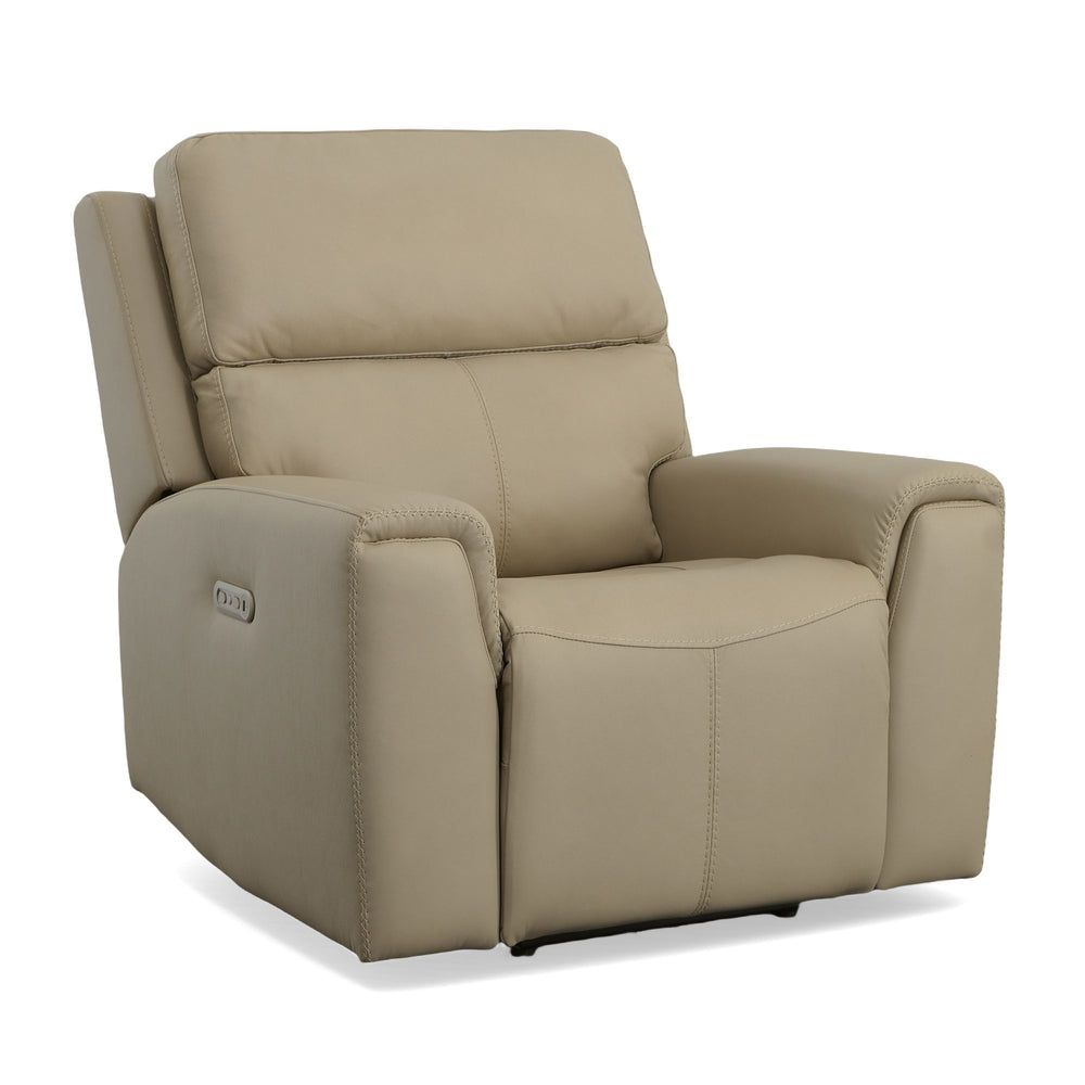 Jarvis Leather Power Recliner with Power Headrest in Parchment