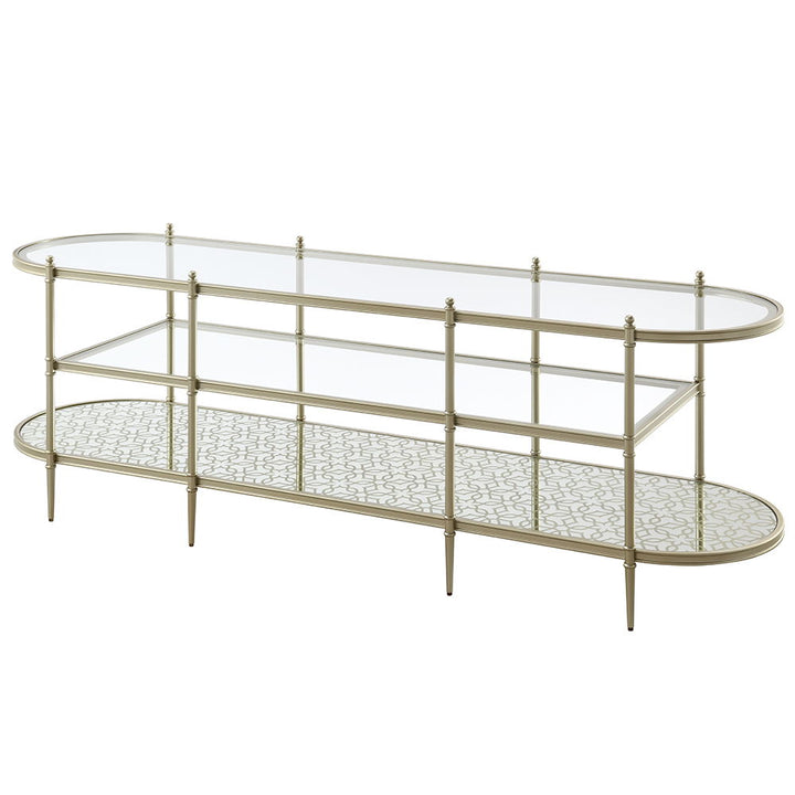 Zaba - TV Stand - Glass Top & Champagne
